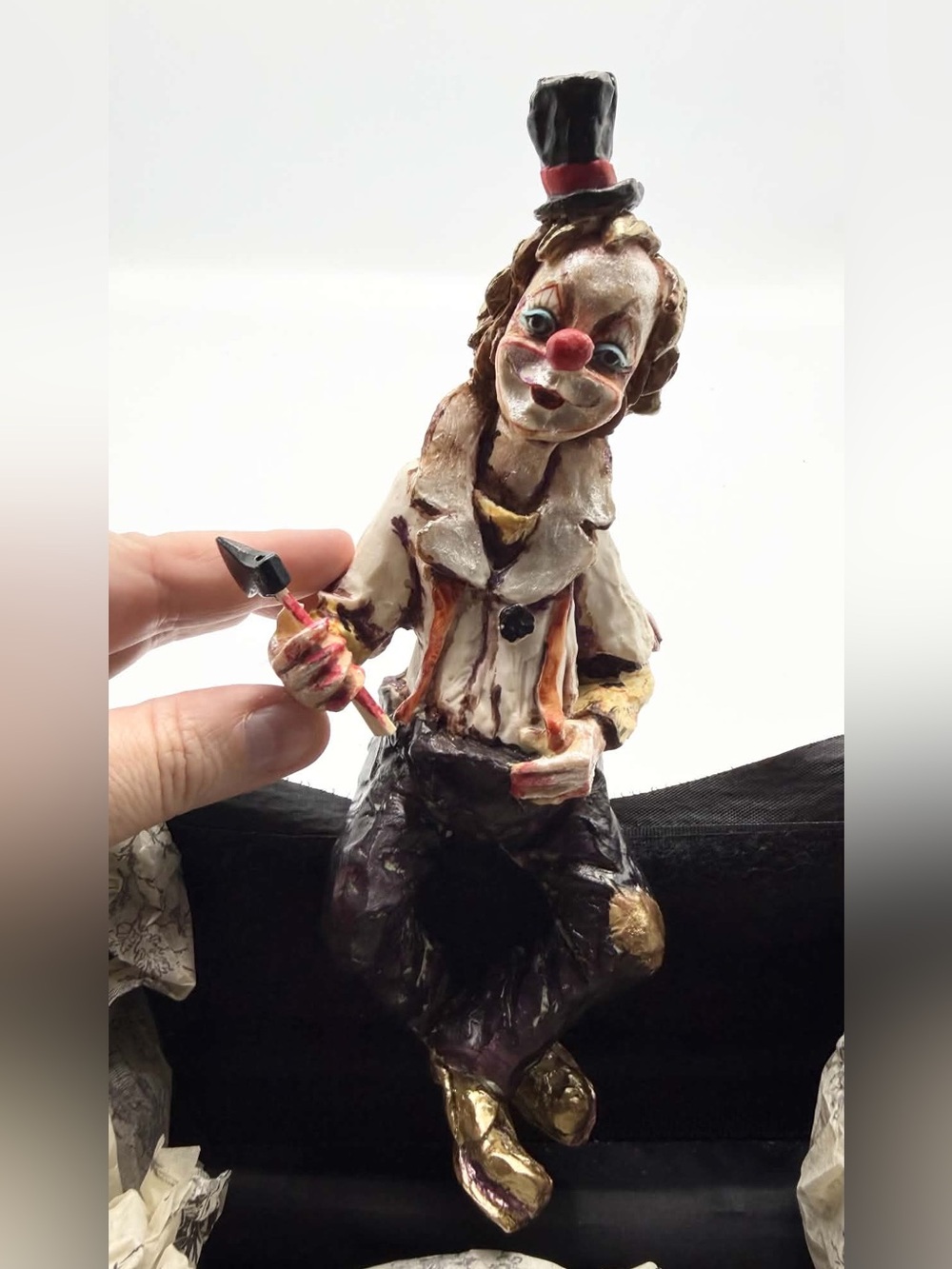 Creepy Upcycled Clown Figurine